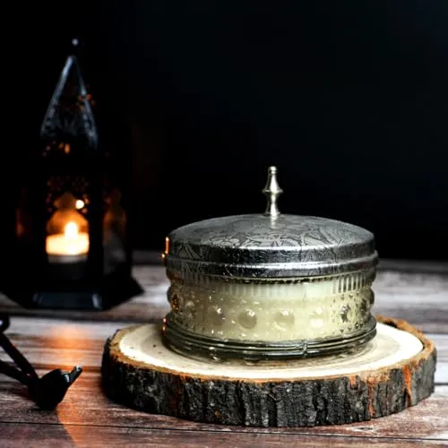 ANIORA Glass Pot Candle with Metal Lid Gift Perfect for Home Decoration,Surprise Decoration