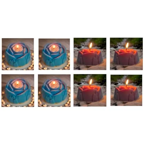 Blue and Purple Color Fragrance Candle/Scented Candle/Candle Light/Candles/Home Decor Candle/Combo Pack of 8