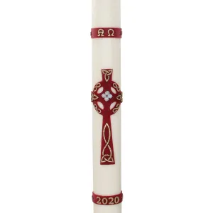 Celtic Jewelled Cross Wax Relief Paschal Candle