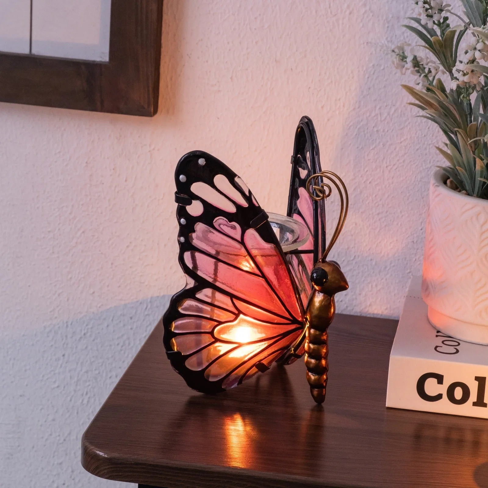 Cerise Tealight Butterfly