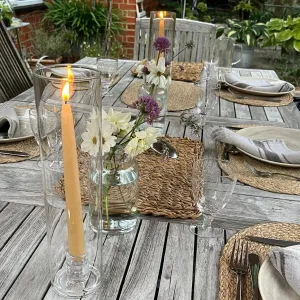 Glass Candle Holder with Removable Glass Tube Cover