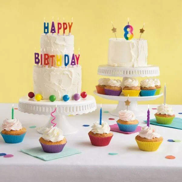 Happy Birthday Letter Candles in Holders (13ct)