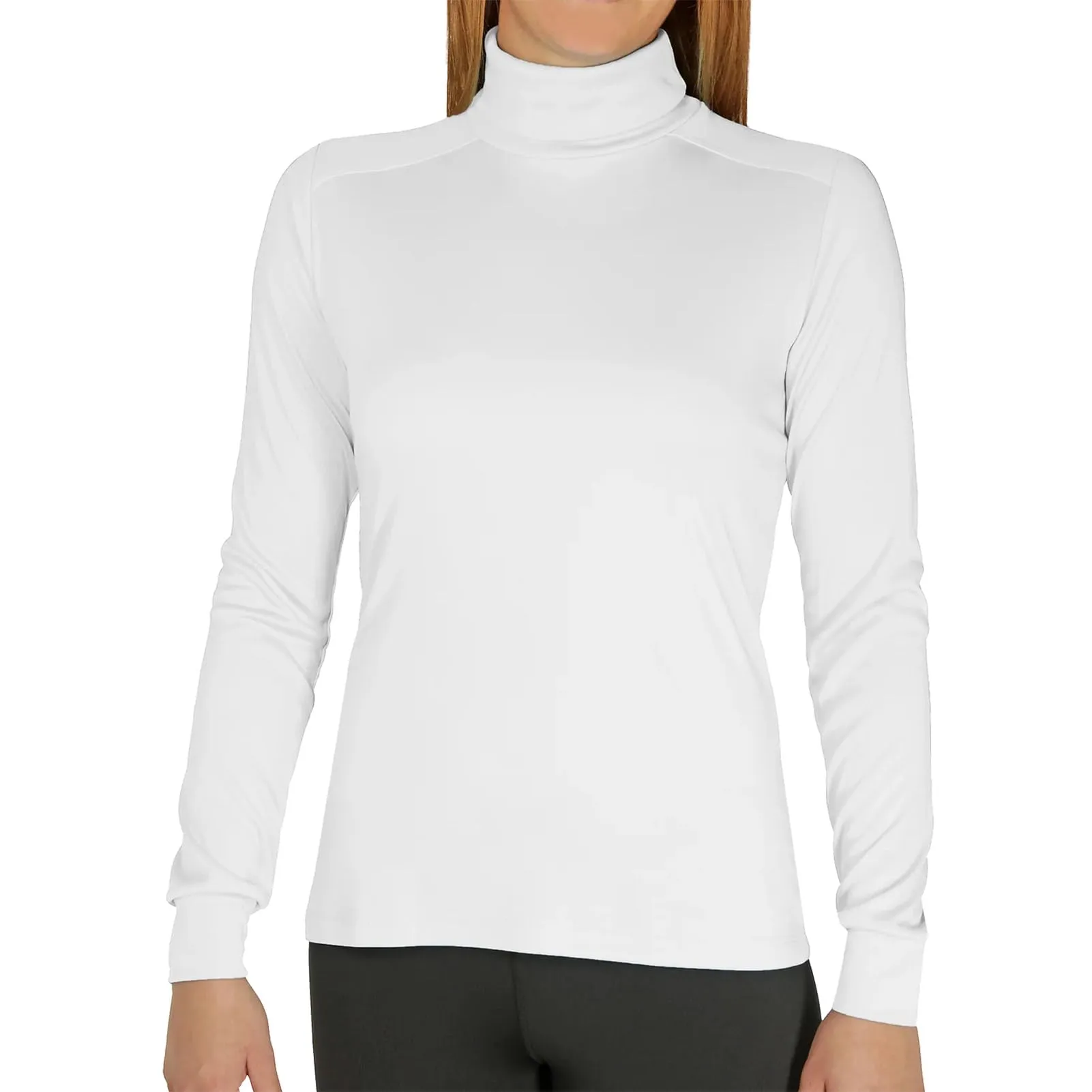 Hot Chillys Wopeach Skins Solid T-Neck Womens White X-Large