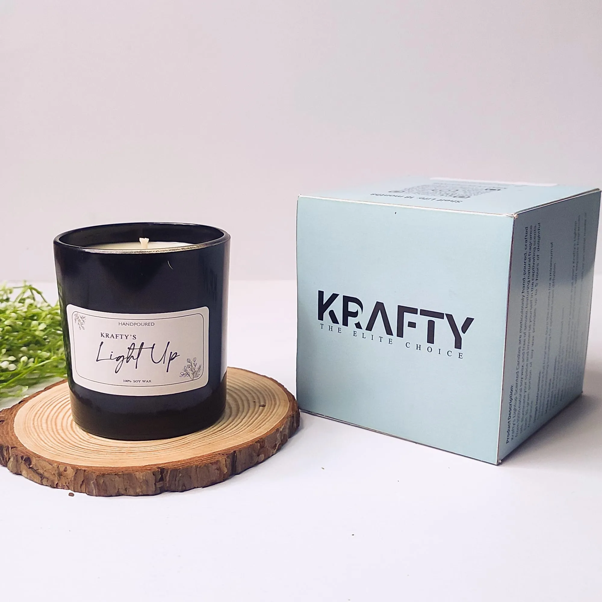 Krafty's Light Up Smoke-Less Ocean Dream Scented Black Colour Candle Jar 150gm, 100-120 Hrs | 100% Soy Wax | Scented Candle for Home Decor | Scented Candles Gift Set| Soy Wax Candles