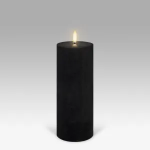 LED Pillar Candle: Matte Black - 7.8x20.3cm