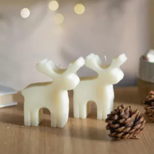 Lovya Creations - Christmas Reindeer Candle | Rudolf Candle | Christmas Decorative Candle Christmas Gift | Xmas SOYA Candles | Scented Candles II Made in India II (Vanilla, Pack of 2)