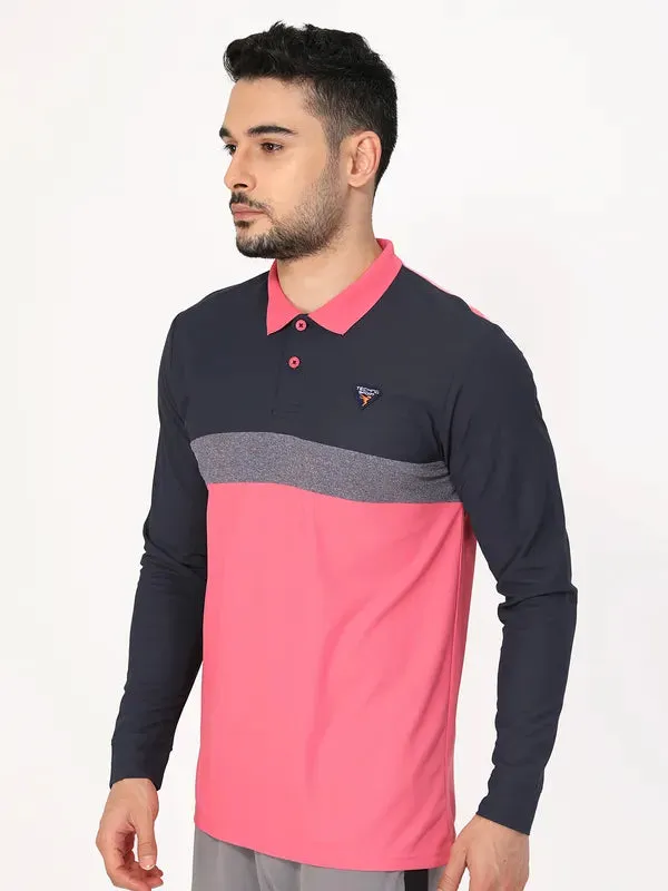 Men Colorblock Slim Fit Polo T-shirt with MATPIQ