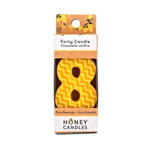 Number 8 Natural Beeswax Party Candle