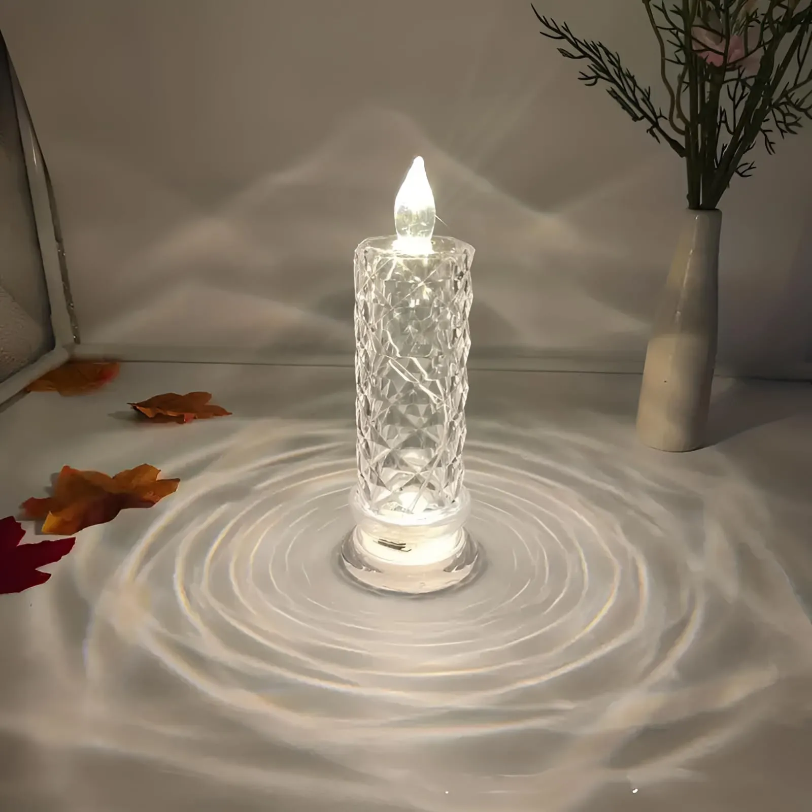 Oblivion Crystal Candle Lights | Warm White Battery Candle Lights| Transparent, Flameless and Smokeless Decorative Candle Light for Gifting, Home Decor, Mahashivratri Decoration (6 pcs)