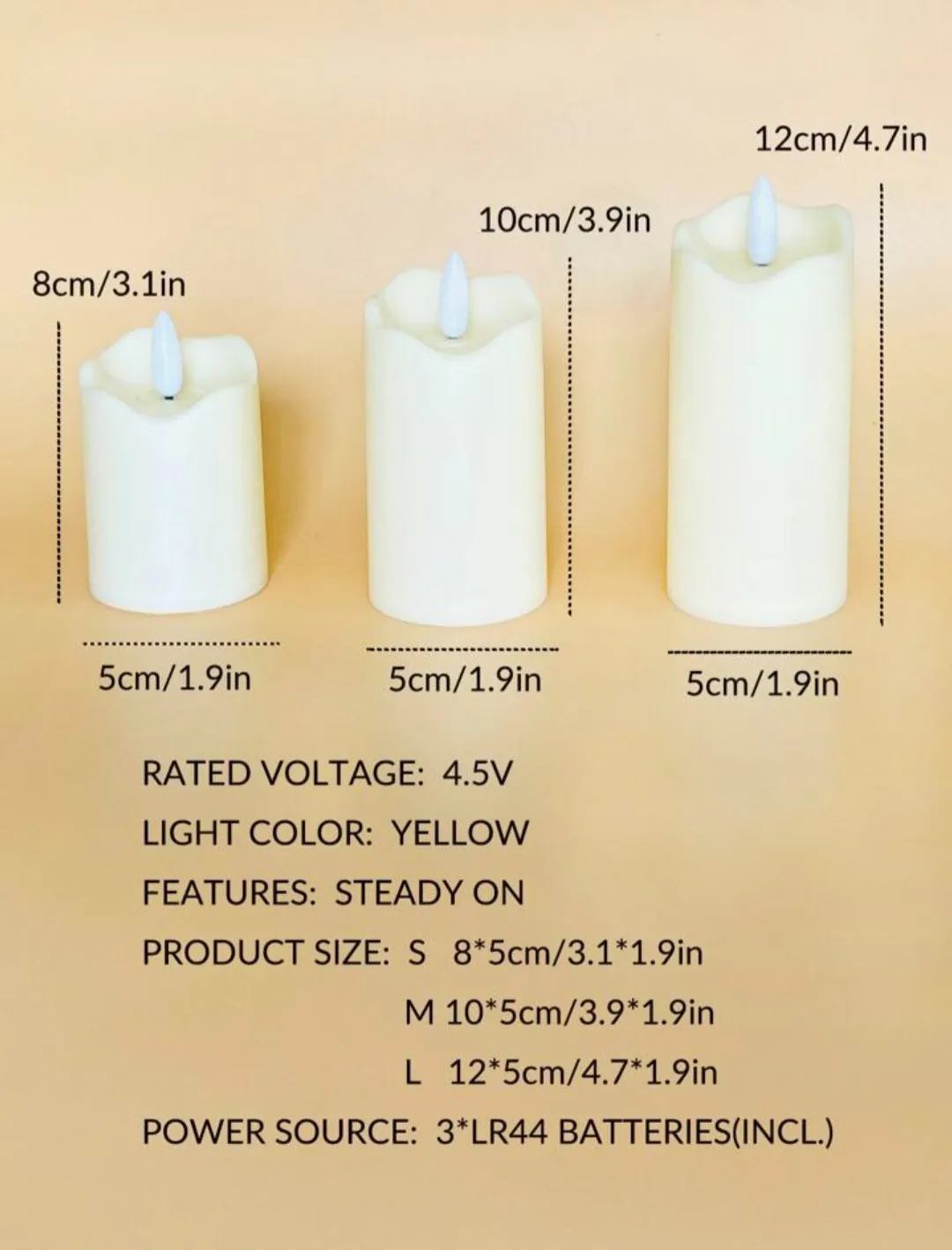 PACK OF 3 LED CANDLE LIGHTS