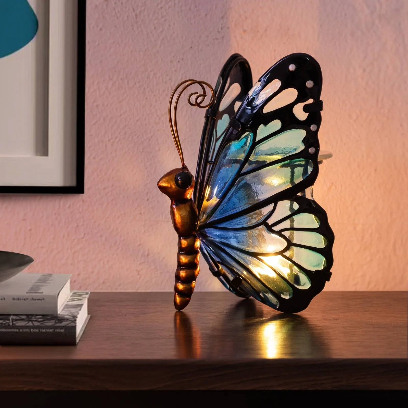 Teal Blue Tealight Butterfly